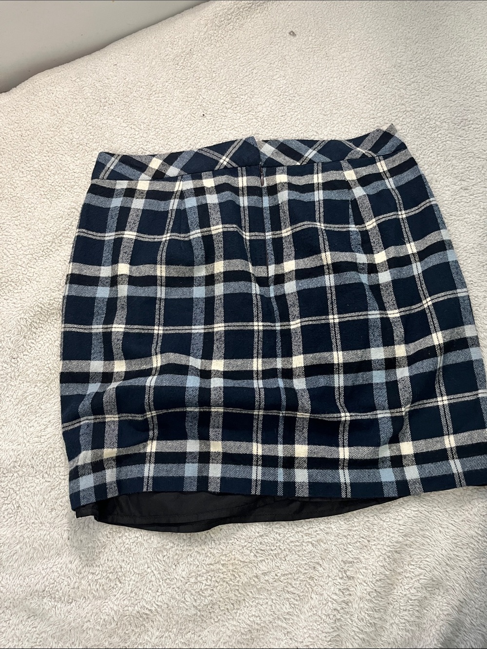Tommy Hilfiger Navy Plaid Mini Skirt with Cream and Light Blue Checks B026